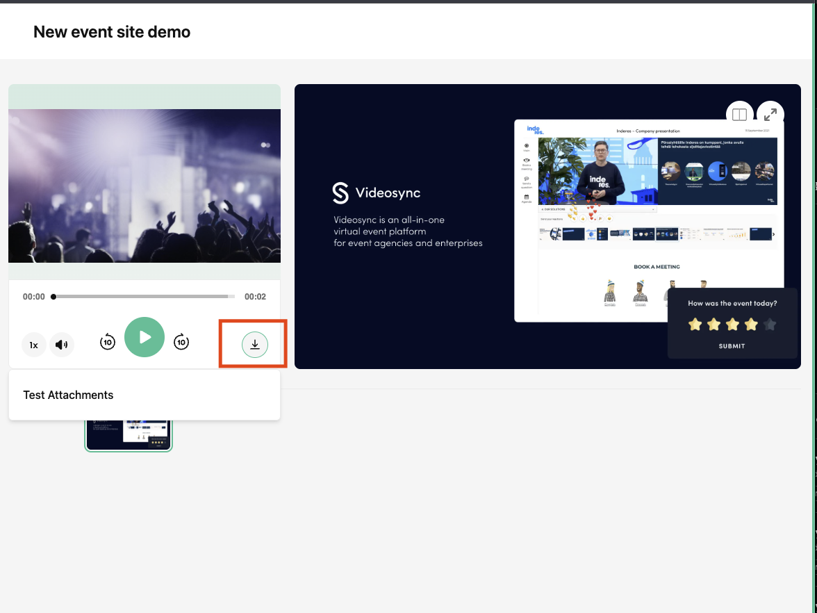 Attachment shown next to the audio player controls
